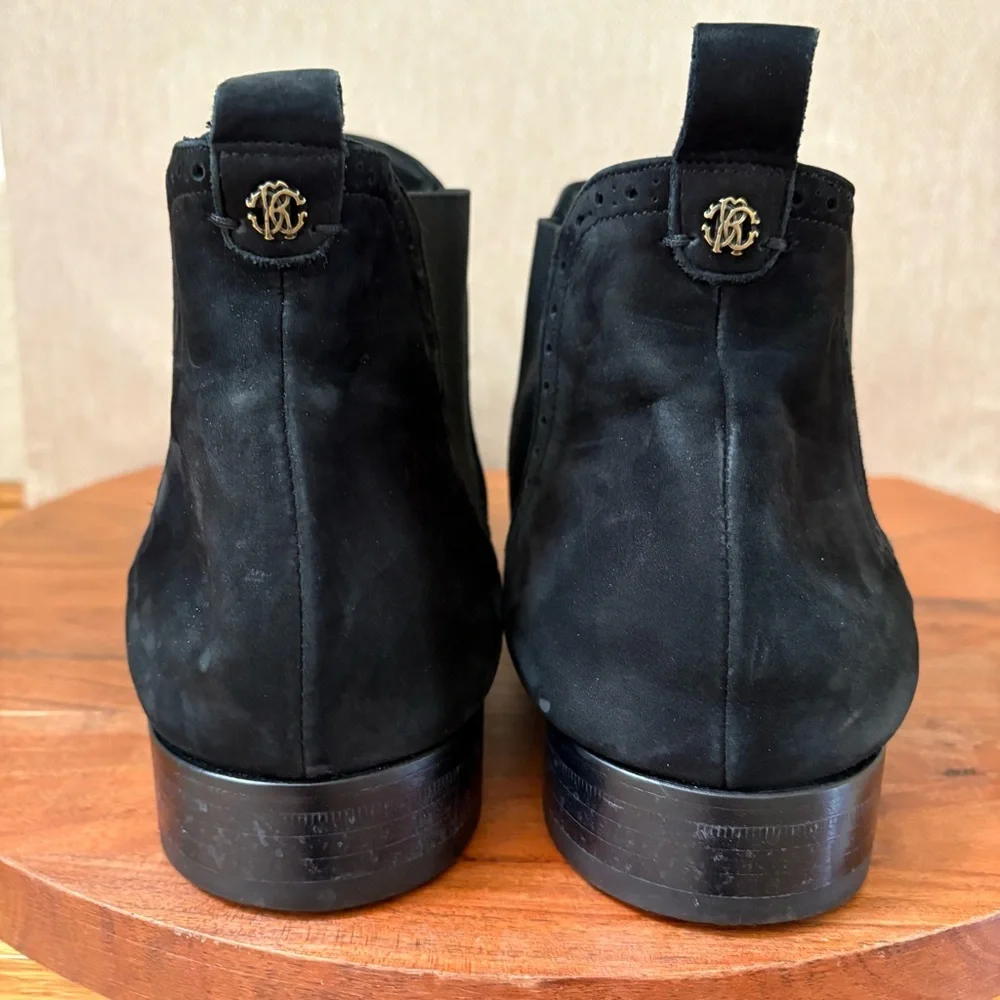 Roberto Cavalli Men’s 45.5 (US 12-12.5) Ankle Chukka Boots Suede Leather Black